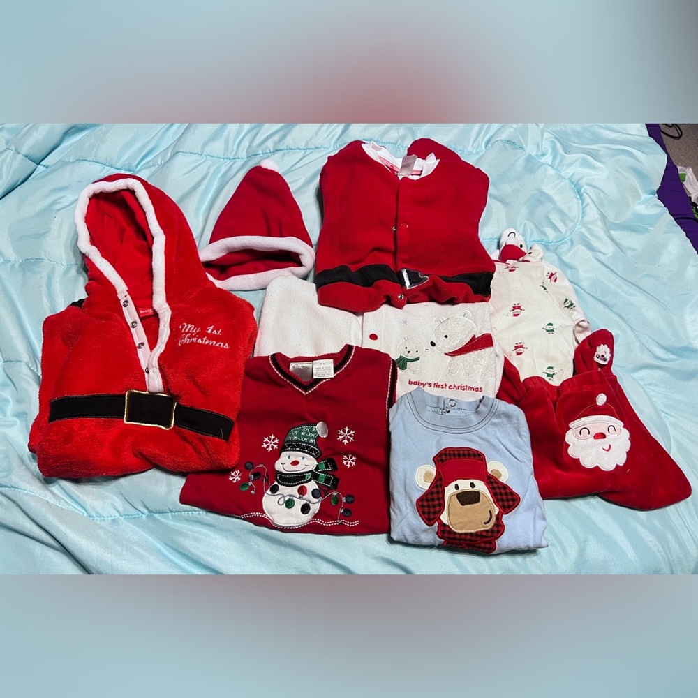 6-9 month Christmas theme clothes bundle!
